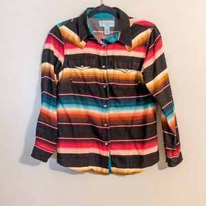 Tasha Polizzi Rainbow Serape Pearl Snap Shirt